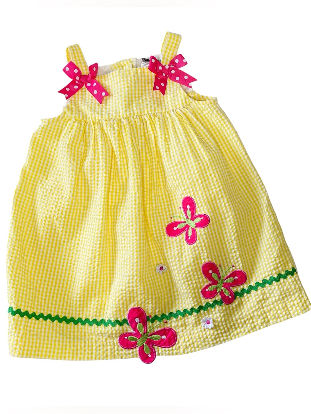 VINTAGE RARE, TOO Girl's Seersucker Flower Dress